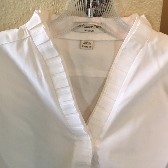 4/$14 pm 10/12 white no iron cotton button up - Picture 2 of 2